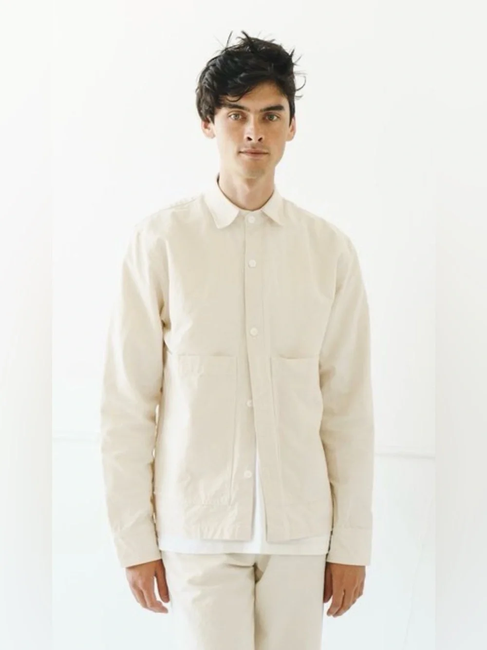 IJJI Work Jacket Natural Color,Unisex,Size M,100% Cotton - Picture 1 of 11